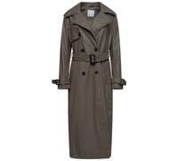 Elle Sophia PU Long Trench Coat in Buff - 12 - Buff