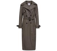 Elle Sophia Pu Long Trench Coat In Taupe Taupe 10