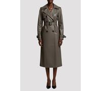 Elle Sophia Pu Long Trench Coat In Taupe Taupe