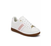 Elle Sport Casual Lace Up Trainers With Gumsole In White White
