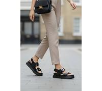 Elle Sport Chunky Strap Sandal With Gold Buckle Detail In Black Black