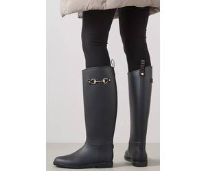 Elle Sport Equestrian Style Waterproof Riding Wellington Boots In Black Black