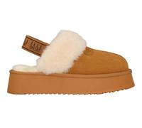 Elle Sport Faux Fur Platform Slippers With Slingback Strap In Tan Tan