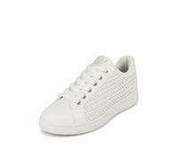 Elle Sport Lace Up Braided Trainers In White White