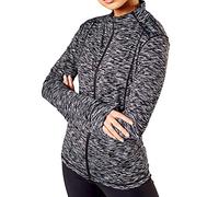 Elle Sport Signature Zip Through Top Womens Black Marl XL