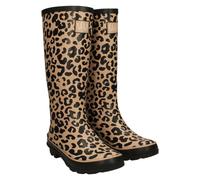 Spot On Ladies Elle Sport Wellington Boots X1274 - Nude Leopard Rubber - UK Size 6 - EU Size 39 - US Size 8