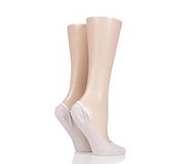 Elle Women Bamboo Seamless Shoe liners with Silicone Heel Grips Pack of 2 Natural 4-8