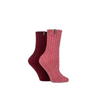 Elle Women Bouclé Boot Socks in Gift Box Pack of 2 (Mauvewood, 4-8, numeric_4)
