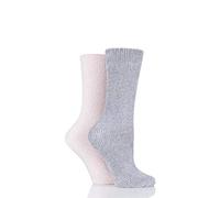 Elle Women Chenille Boot Socks Pack of 2 (Opal Pink, 4-8)