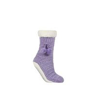 Elle Women’s Chenille Slipper Socks - 1 Pair Soft Warm Indoor Style with Moccasin Sole, Cosy Non-Slip House Footwear for Lounging and Relaxing, Size 4-8