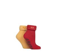 Elle Women’s Lounge Socks - 2 Pair Multipack Thermal Bed Style with Anti-Slip Grip, Soft and Warm for Indoor Comfort and Relaxing at Home, Size 4-8 Cinnamon