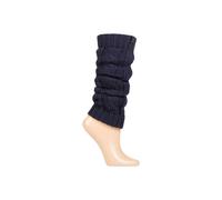 ELLE Women's 1 Pair Chunky Cable Knit Leg Warmers in Navy Elle Navy One Size