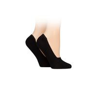 ELLE Women's 2 Pair Bamboo Seamless Shoe liners with Silicone Heel Grips in Black | Size: 4-8 Elle Black 4-8