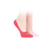 ELLE Women's 2 Pair Bamboo Seamless Shoe liners with Silicone Heel Grips in Fuchsia | Size: 4-8 Elle Fuchsia 4-8