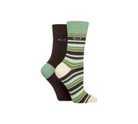ELLE Women's 2 Pair Bamboo Striped & Plain Socks | Size: 4-8 Elle Multicolor 4-8
