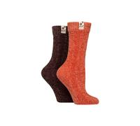 ELLE Women's 2 Pair Cable Knit Chenille Boot Socks in Dark Red | Size: 4-8 Elle Dark Red 4-8
