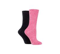 ELLE Women's 2 Pair Chenille Boot Socks in Pale Pink | Size: 4/8