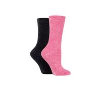 ELLE Women's 2 Pair Chenille Boot Socks in Pale Pink | Size: 4-8 Elle Pale Pink 4-8