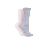 Elle Women Chenille Boot Socks Pack of 2 (Opal Pink, 4-8)