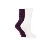 ELLE Women's 2 Pair Chenille Boot Socks in Purple | Size: 4-8 Elle Purple 4-8