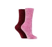 ELLE Women's 2 Pair Chenille Leisure Socks in Light Pink | Size: 4-8 Elle Light Pink 4-8