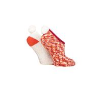 ELLE Women's 2 Pair Cosy Mary Jane Socks in Orange | Size: 4-8 Elle Orange 4-8