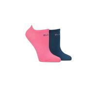 ELLE Ladies No Show Socks -Plain Patterned and Striped Soft Breathable Bamboo Material in a Multipack of 2 Size 4-8 (UK, Numeric, 4, 8, Regular, Regular, Seafarer Plain)