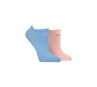 ELLE Ladies No Show Socks -Plain Patterned and Striped Soft Breathable Bamboo Material in a Multipack of 2 Size 4-8 (UK, Numeric, 4, 8, Regular, Regular, Parisian Rose Plain)