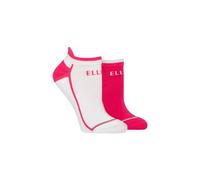 ELLE Women's 2 Pair Sports Cotton Cushioned Trainer Socks in Bright Pink | Size: 4/8