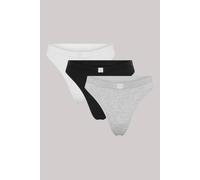 ELLE Women's 3 Pack Super Soft Cotton Heritage Patch Thong | Size: Small
