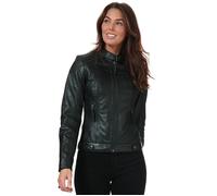 Elle Womens Annette Leather Jacket in Black - Size 12 UK