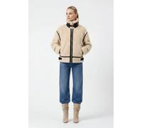 ELLE Women's Delia Cropped Faux-Shearling Aviator Jacket in Beige | Size: Medium