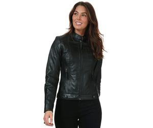 Elle Womens/Ladies Annette Leather Jacket - Black - 16 UK - Black - 100% Polyester