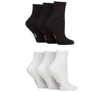 ELLE Women's Socks, Sports, Gym, Anklet, Ankle, Low, Soft Breathable Bamboo, Half Cushioned, 6 Pair Multipack in Size 4-8 Black White