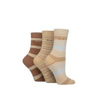 ELLE Women's Soft Cotton Socks Hand Linked Toes 3 Pack 4-8 | Soft cotton socks with smooth toe seams, plain, striped & patterned designs, ideal for everyday wear