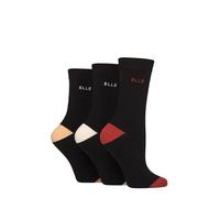 ELLE Women's Soft Cotton Socks Hand Linked Toes 3 Pack 4-8 | Soft cotton socks with smooth toe seams, plain, striped & patterned designs, ideal for everyday wear