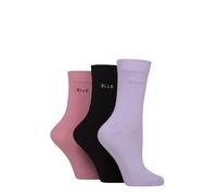 ELLE Women's Soft Cotton Socks Hand Linked Toes 3 Pack 4-8 | Soft cotton socks with smooth toe seams, plain, striped & patterned designs, ideal for everyday wear