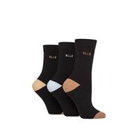 ELLE Women's Soft Cotton Socks Hand Linked Toes 3 Pack 4-8 | Soft cotton socks with smooth toe seams, plain, striped & patterned designs, ideal for everyday wear