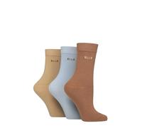 ELLE Women's Soft Cotton Socks Hand Linked Toes 3 Pack 4-8 | Soft cotton socks with smooth toe seams, plain, striped & patterned designs, ideal for everyday wear