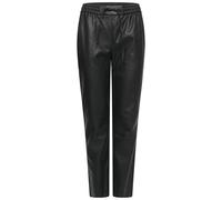 ELLE Women's Tessa Drawstring Waist Faux Leather Trousers in Black | Size: 8