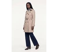 ELLE Women's Tina Double Breasted Trench Coat in Stone | Size: 14