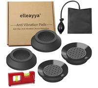 elleayya Anti Vibration Pads for Washing Machine - Non Slip Rubber Suction Pads (4 PCS Black, Round, Feet ≤2", Lifts 0.4"), Fits Most Brands (Samsung, LG, Whirlpool), with Washer/Dryer Leveling Kit