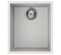 Elleci Quadra 100 White 1-Bowl Granite Undermount Sink With 90mm Waste - Made In Italy