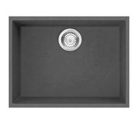 Elleci Quadra 110 Granite Undermount Single Bowl Kitchen Sink With 90mm Waste, 585 X 440 X 220mm