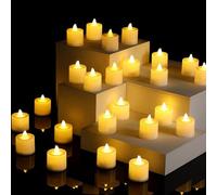 ELLECILA 100PCS Battery Operated Tea Lights - Flameless LED Candles with Realistic Warm White Glow, Long-Lasting Fake Candles for Weddings, Halloween & Home Decor