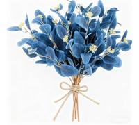 ELLECILA 10Pcs 20" Artificial Eucalyptus Stems, Fake Eucalyptus Stem with Leaves Berries, Blue Artificial Flowers for Vase Arrangement, Wedding Centrepiece, Home Decor, and Table Display