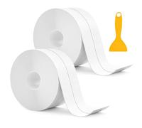 ELLECILA 38mm x 5m Bath Sealant Strip Self Adhesive, 2 Rolls Waterproof Sealing Tape for Bathroom, Shower, Toilet & Kitchen - White Strong Sticky Sealant Tape with Sealing Tool (16.4ft/196in)
