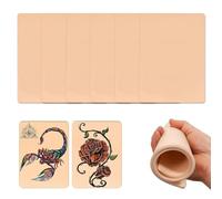 ELLECILA 3MM Tattoo Practice Skin, 6Pcs 7.8" x 5.9" Blank Reusable Double Sided Tattoo Training Skin for Beginners and Artists