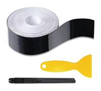 ELLECILA 3Pack Gloss Black Vinyl Wrap Tape Kit for Chrome Delete Window Trim Car Door Sill Protector with Air Release Channel Including Vinyl Wrap Tool Kit(15mx5cm)