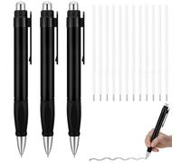 ELLECILA 3Pcs Extra Large Ballpoint Pens, with 12PCS Refills, Big Fat Pens Easy Grip Jumbo Pen Enhanced Writing Stability for Arthritis and Elderly Easy Thick Grip(3Pens + 12 Refills)